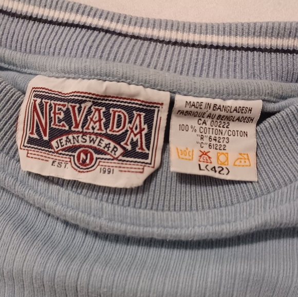 4/$60 Blue Ribbed Tee - Size Large (42) - Picture 6 of 6